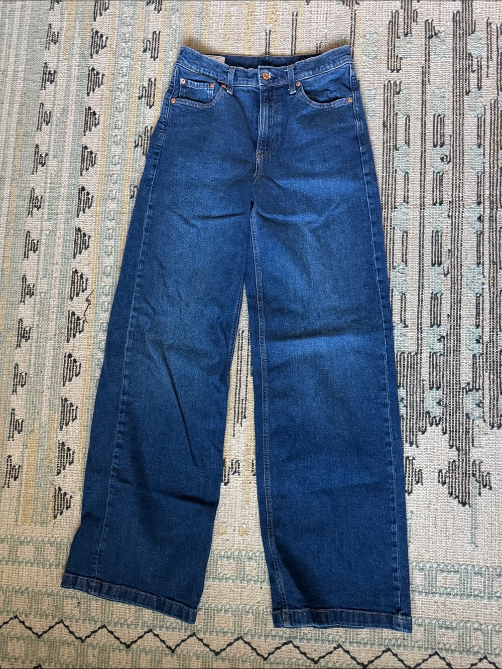 GAP Women's Wide-Leg Jeans in Deep Blue Denim